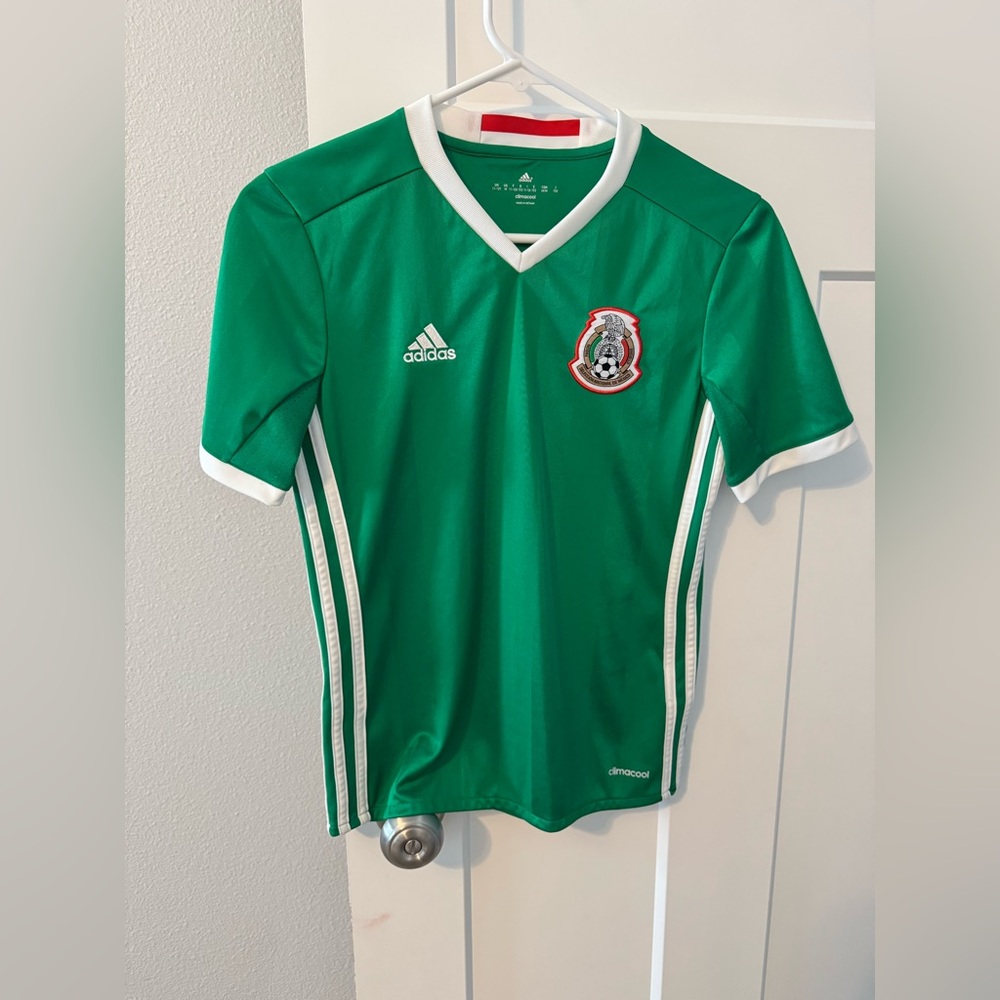 Adidas Green and White Mexico Soccer Jersey